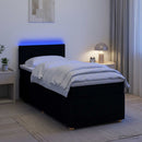 vidaXL Boxspring ágy matraccal fejtámlával Fekete 90 x 190 cm Szövet