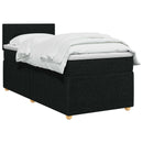 vidaXL Boxspring ágy matraccal fejtámlával Fekete 80 x 200 cm Szövet