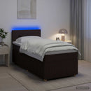 vidaXL Boxspring ágy matraccal Sötét Barna 100 x 200 cm Szövet