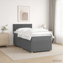 vidaXL Boxspring ágy matraccal Sötétszürke 90 x 200 cm Szövet