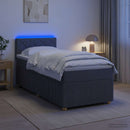 vidaXL Boxspring ágy matraccal és LED-del Sötétszürke 90 x 190 cm