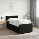 vidaXL Boxspring ágy matraccal fejtámlával Fekete 100 x 200 cm Szövet