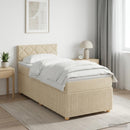 vidaXL Boxspring ágy matraccal Krémszínű 100 x 200 cm Szövet