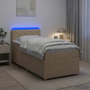 vidaXL Boxspring ágy matraccal Krémszínű 100 x 200 cm Szövet