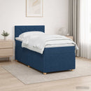 vidaXL Boxspring ágy matraccal LED szalagokkal Kék 100 x 200 cm Szövet