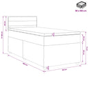 vidaXL Boxspring ágy matraccal Sötétszürke 90 x 190 cm Szövet