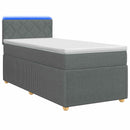 vidaXL Boxspring ágy matraccal Sötétszürke 90 x 190 cm Szövet