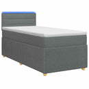 vidaXL Boxspring ágy matraccal Sötétszürke 90 x 200 cm Szövet