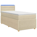vidaXL Boxspring ágy matraccal Krémszínű 90 x 200 cm Szövet