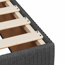 vidaXL Boxspring ágy matraccal Sötétszürke 90 x 200 cm Szövet