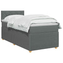 vidaXL Boxspring ágy matraccal Sötétszürke 90 x 200 cm Szövet