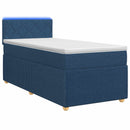 vidaXL Boxspring ágy matraccal LED szalagokkal Kék 90 x 200 cm Szövet