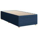 vidaXL Boxspring ágy matraccal LED szalagokkal Kék 90 x 200 cm Szövet