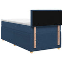 vidaXL Boxspring ágy matraccal LED szalagokkal Kék 90 x 200 cm Szövet
