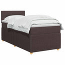 vidaXL Boxspring ágy matraccal Sötét Barna 100 x 200 cm Szövet