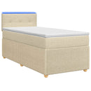 vidaXL Boxspring ágy matraccal Krémszínű 100 x 200 cm Szövet