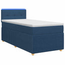 vidaXL Boxspring ágy matraccal LED szalagokkal Kék 100 x 200 cm Szövet