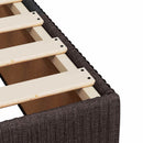 vidaXL Boxspring ágy matraccal Sötét Barna 100 x 200 cm Szövet