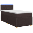vidaXL Boxspring ágy matraccal Sötét Barna 100 x 200 cm Szövet