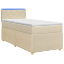 vidaXL Boxspring ágy matraccal Krémszínű 100 x 200 cm Szövet