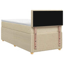 vidaXL Boxspring ágy matraccal Krémszínű 100 x 200 cm Szövet