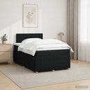 vidaXL Boxspring ágy matraccal fejtámlával Fekete 120 x 190 cm Szövet