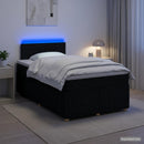 vidaXL Boxspring ágy matraccal fejtámlával Fekete 120 x 190 cm Szövet