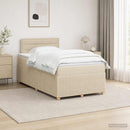 vidaXL Boxspring ágy matraccal Krémszínű 120 x 190 cm Szövet