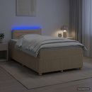 vidaXL Boxspring ágy matraccal Krémszínű 120 x 190 cm Szövet