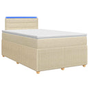 vidaXL Boxspring ágy matraccal Krémszínű 120 x 190 cm Szövet