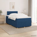 vidaXL Boxspring ágy matraccal LED szalagokkal Kék 120 x 200 cm Szövet