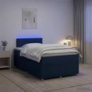 vidaXL Boxspring ágy matraccal LED szalagokkal Kék 120 x 190 cm Szövet