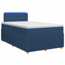 vidaXL Boxspring ágy matraccal LED szalagokkal Kék 120 x 190 cm Szövet