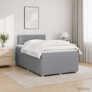 vidaXL Boxspring ágy matraccal Világosszürke 120 x 200 cm Szövet