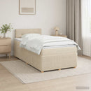 vidaXL Boxspring ágy matraccal Krémszínű 120 x 200 cm Szövet