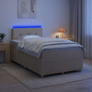 vidaXL Boxspring ágy matraccal Krémszínű 120 x 190 cm Szövet
