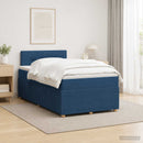 vidaXL Boxspring ágy matraccal LED szalagokkal Kék 120 x 200 cm Szövet