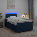 vidaXL Boxspring ágy matraccal LED szalagokkal Kék 120 x 200 cm Szövet
