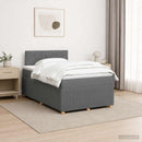 vidaXL Boxspring ágy matraccal Sötétszürke 120 x 200 cm Szövet