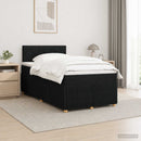 vidaXL Boxspring ágy matraccal fejtámlával Fekete 120 x 200 cm Szövet