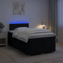 vidaXL Boxspring ágy matraccal fejtámlával Fekete 120 x 200 cm Szövet