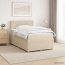 vidaXL Boxspring ágy matraccal Krémszínű 120 x 190 cm Szövet
