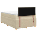 vidaXL Boxspring ágy matraccal Krémszínű 120 x 190 cm Szövet