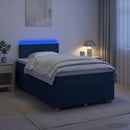 vidaXL Boxspring ágy matraccal LED szalagokkal Kék 120 x 190 cm Szövet