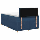 vidaXL Boxspring ágy matraccal LED szalagokkal Kék 120 x 200 cm Szövet
