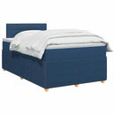 vidaXL Boxspring ágy matraccal LED szalagokkal Kék 120 x 200 cm Szövet