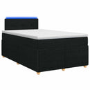 vidaXL Boxspring ágy matraccal fejtámlával Fekete 120 x 200 cm Szövet