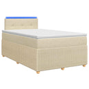 vidaXL Boxspring ágy matraccal Krémszínű 120 x 200 cm Szövet