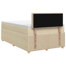 vidaXL Boxspring ágy matraccal Krémszínű 120 x 200 cm Szövet