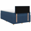 vidaXL Boxspring ágy matraccal LED szalagokkal Kék 120 x 200 cm Szövet
